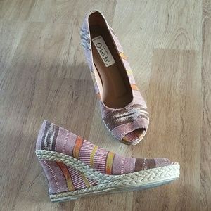 Handwoven Guatemalan textile wedges.